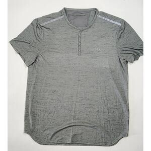 Men's Stylish John Varvatos Men's Henley Shirt - Gray Performance Tee